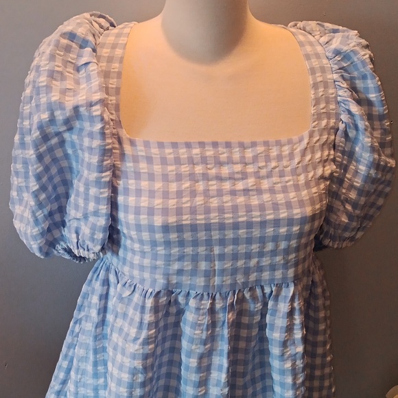 Jacquie the label blue white gingham check dress - Picture 3 of 6